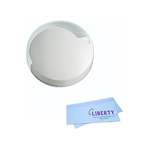Eschenbach Mobilent Pocket Magnifier - Pocket Magnifying Glass with 4X, 7X, & 10x Magnification - Compact Folding Pocket Magnifier & Low Vision Reading Magnifier with Liberty Microfiber Cloth (4X) Cover
