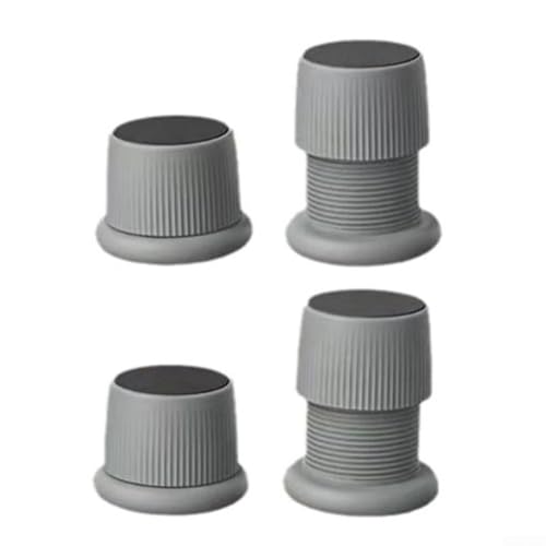 Rackumic Lot de 4 patins anti-vibrations pour pieds de meubles, réduction du bruit, base de rehaussement en ABS pour machine à café, réfrigérateur, amélioration de la maison, noir, blanc, gris (gris)