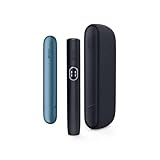 IQOS ILUMA i in Midnight Black con Cover laterale Azure Blue - Il nuovo riscaldatore di tabacco di IQOS come alternativa alla sigaretta con accessori
