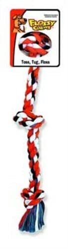 FLOSSY CHEWS COLOR 3 KNOT ROPE TUG DOG TOY
