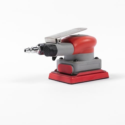 Pneumatic Random Orbital Sander 3 x 4-inch Light Weight Palm Sander 1/8" (3 mm) Diameter Orbit 10000 RPM with Extra Backing pad 12pcs Sandpaper - Image 4