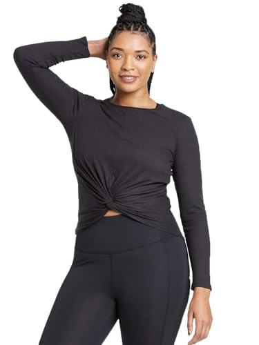 All in Motion Women's Long Sleeve Twist Front T-Shirt - (US, Alpha, X-Large, Regular, Regular, White)