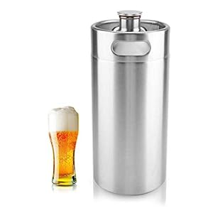 Mini Edelstahl Bierfass Growler Keg tragbares Bier Basteln Fass mit Spiraldeckel für Heimbrauen Hotelbar Kneipe 3.6L