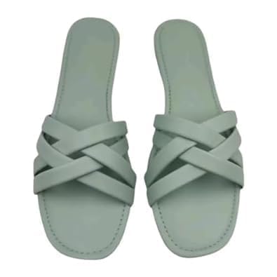 Cross Flats Sandal for women and girls | Women Ethnic Flats Footwear for Women | Fancy & Stylish Slippers | For Party and Formal Wear (Sea Green, UK Footwear Size System, Adult, Women, Numeric, Medium, 7) (B0DGG3BK46) Amazon Price History, Amazon Price Tracker