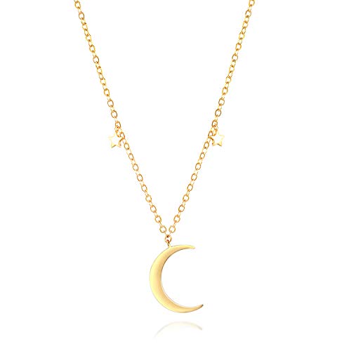 Gold Layered Choker Necklaces for Women - 14K Gold Plated Dainty Crescent Moon and Star Heart Butterfly Retro Handmade Collar Necklace for Girls Christmas Jewelry Gift