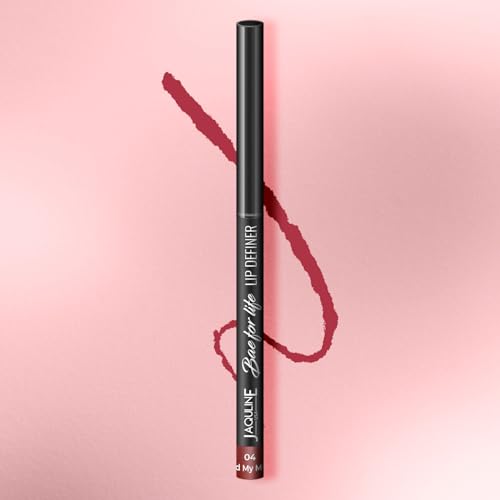 Image of JAQULINE USA Bae For Life Lip Definer lipliner | Long Lasting Lip Liner Pencil | Waterproof | Smudge Proof | Matte Finish | Paraben Free | Vegan & Cruelty Free Lipliner | Red My Mind 04, 0.3g