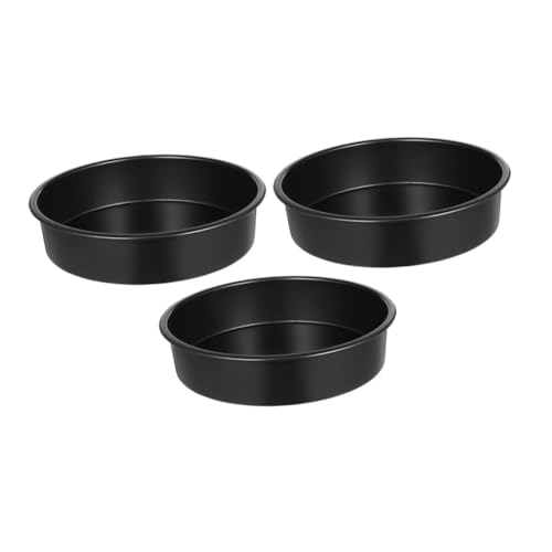 PRETYZOOM 3Pcs Nonstick Round Cake Molds Baking Pans for Cakes Chiffon Cakes Pastries and Cinnamon Rounded Edges for