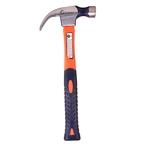 Kosma Claw Hammer 16oz with Drop Forged Head and Fiberglass Handle, DIY Industrial Tools - Image 3