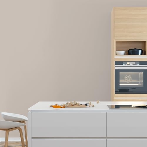 derendo Exklusive Wandfarbe beige 2,5L, hohe Deckkraft, Dispersionsfarbe innen, Innenwandfarbe Raumfarbe zarter Nebel matt, Deckkraftklasse 2, hochdeckende Innenfarbe Profi Qualität