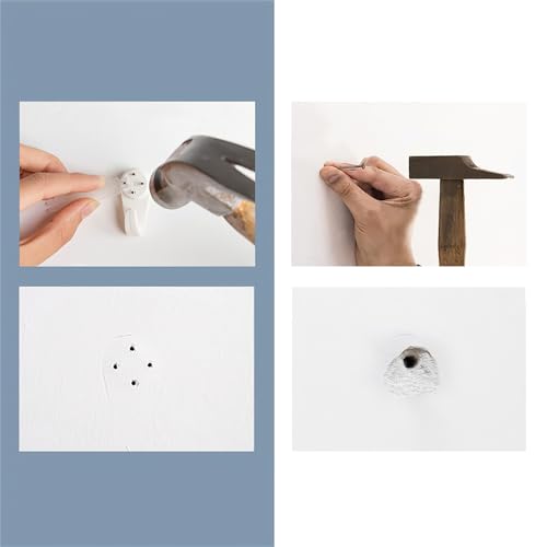Image of 50 PCS 1.2In Large Invisible Nail Hangers,Powerful Drywall Picture Hooks to Stucco Without Drilling Cinder Block Wall Hangers Fasteners Traceless Hardwall Hangers with Hook Handrail