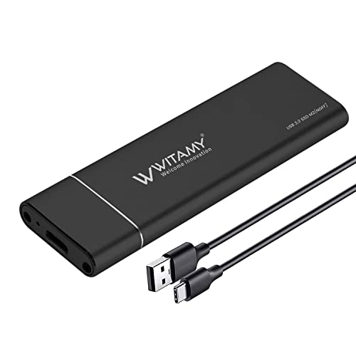 Image of Mini External USB 3.0 M.2 SATA SSD Enclosure Hard Disk NGFF M.2 2280 2260 2242 2230 Solid State Drive with Key B /Key -Black (Not for NVME)