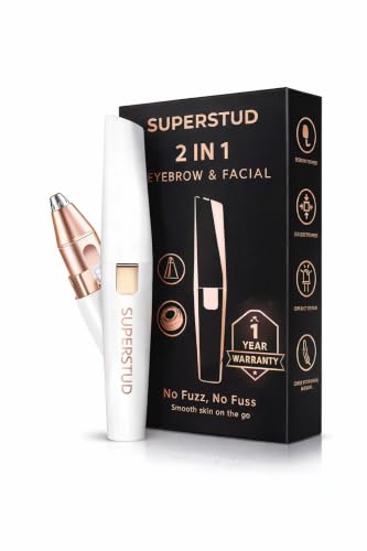 Image of Facial Hair Removal Machine | Trimmer For Women | Eyebrow Trimmer & Epilator | 2 In 1 Trimmer | 1-Year Warranty | Nose Hair Removal Machine - White (1, POCKET)