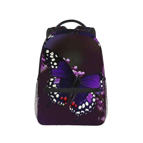 Sac à dos ordinateur portable violet prune papillon pour soulager vos déplacements