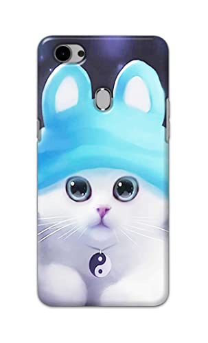 Image of Chinese Cutie Kitten Cat Big Eyes Lovely Girl Ears Hard Back Case Cover for Oppo F7 Back Cover -(J5) VNS2221