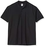 Knopfleiste mit 3 Knöpfen. Fruit of the Loom Premium Polo - Farbe: Black - Größe: 3XL