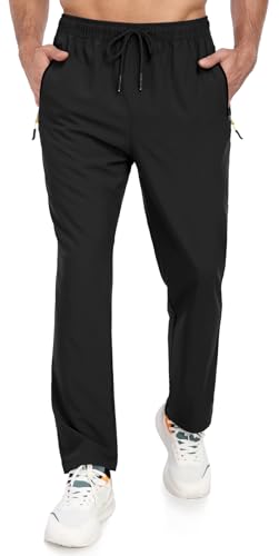 Mens Athletic Pants Lighteight Quick Dry Hiking Pants Outdoor Water Resistant Workout Sweatpants with Pockets2