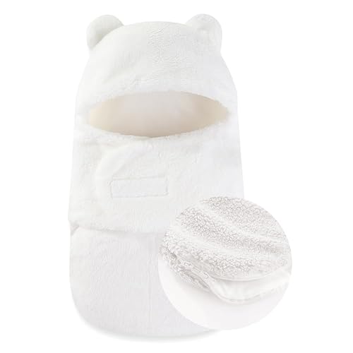 Image of AiWMGL Baby Swaddle Boys Girls 3-6 Months Fleece Winter Warm Adjustable Newborn Swaddling Wrap Soft Blanket Sleeping Sacks Infant