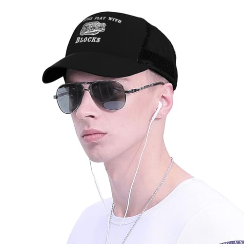 I Still Play with Blocks Mesh Baseball Cap - Classic Adjustable Peaked Cap, Trucker Hat for Men and Women4