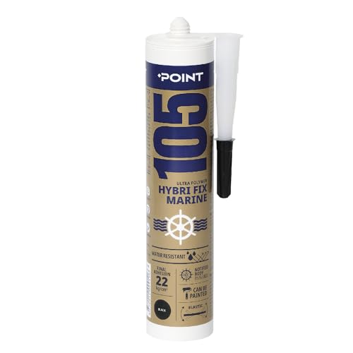 Hybrid-Klebstoff und Dichtungsmasse POINT 105 HYBRI FIX MARINE (schwarz), geeignet für maritime Anwendungen wie Boot- und Yacht-Reparaturen