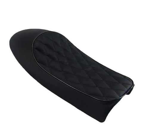 Asiento retro vintage negro para motocicleta scrambler de chasis plano