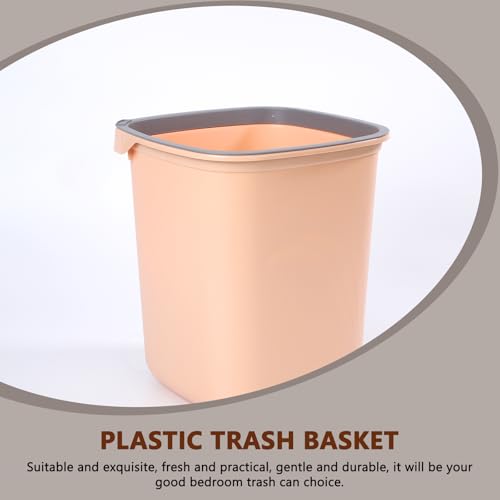 Image of 3Pcs Uncovered Trash Cans,10L,Pressure Ring Design Plastic Garbage Bin,Suitable for Offices,Homes,Dormitories(Square,Orange)