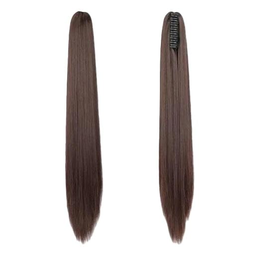 28 Inch Straight Hair Extension Clutcher Clip Synthetic Long Hair Piece For Women And Girls Natural Look Volume Enhancement Easy Styling Brown Free Size-image-42