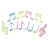 lurrose 夜光音符ウォールステッカー 蓄光可能 剥がせるデカール 部屋や幼稚園の壁飾りに 自由自在 音楽モチーフの光る装飾シール