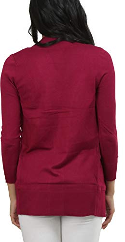 Image of ToBeInStyle Women's Long Sleeve Rib Banded Open Sweater Cardigan