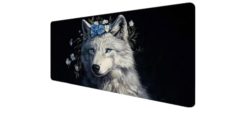 Tapis de souris loup grand format pour sublimer votre bureau d'ordinateur