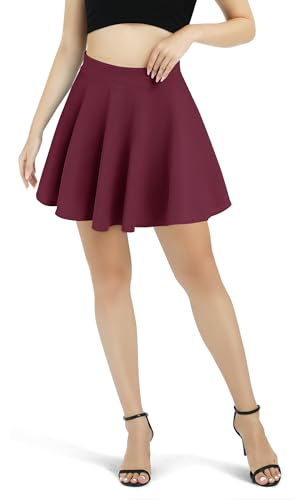 Image of Urban CoCo Women's Basic Versatile Stretchy Flared Casual Mini Skater Skirt