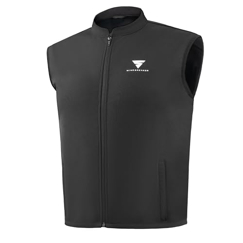 SHIMA WINDBREAKER Chaleco Moto Hombre Mujer Softshell Motero Estilo Ligero con Interior Transpirable Sin Mangas Verano Invierno Biker Outdoor Delgado Termo Funcional (Unisex, Negro, XXL)