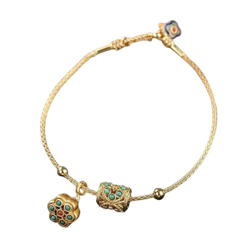 Bracelet lotus ancien ajustable, le cadeau rétro de palais idéal pour femme