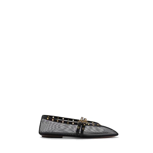 Mesh Flats for Women Round Toe Double Strap with Buckle Closure Ballerina Flats Comfort Casual Summer Shoes2