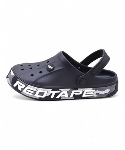 Image of Red Tape Mens Lightweight EVA Clogs Slip-On Comfortable Casual Footwear with Adjustable Back Strap and Anti-Slip Outsole