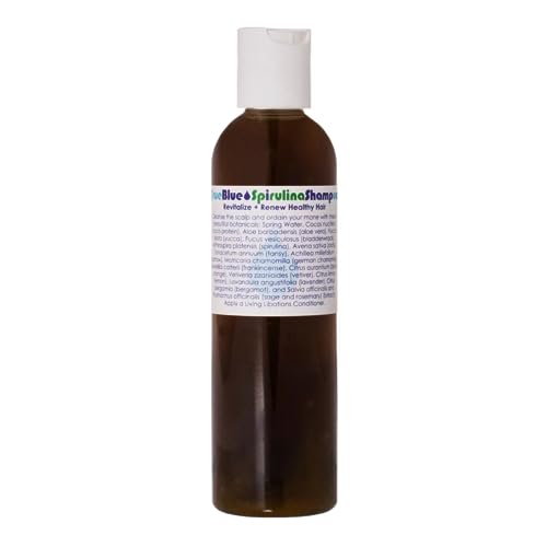 LIVING LIBATIONS - Organic True Blue Spirulina Shampoo | Natural, Plant-Based, Clean Beauty (4 fl oz | 120 ml)