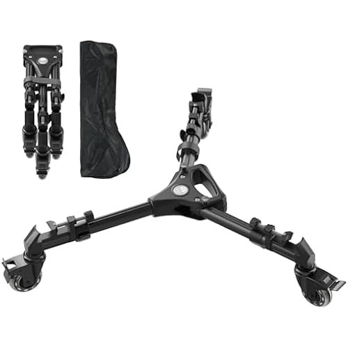 SIRUI AM-DF02 Tripod Dolly, 3" Rubber Wheels, Adjustable Legs, 33LB Load