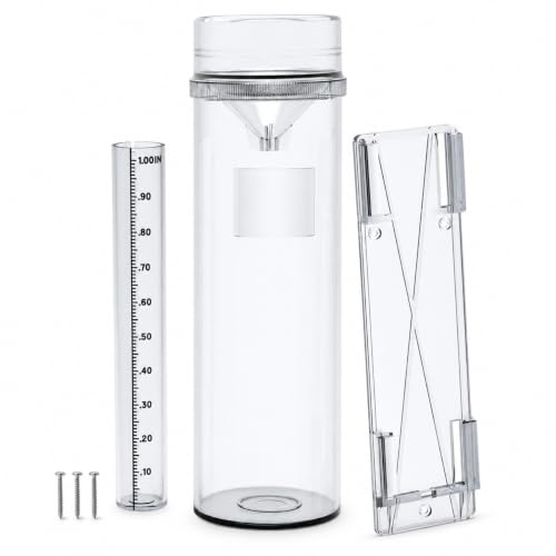 Ludex Rain Guage Outdoor Rain Gauge with Mounting Bracket, 1/100 Inch Precise Scale, UV and Heat Resistant Rainfall Gauge for Garden, Lawn, Patio