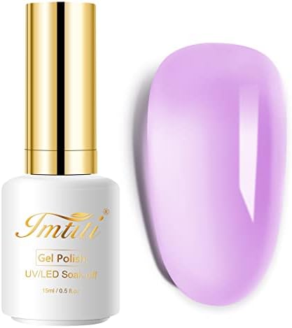 Imtiti Nude Gel Nail Polish, 1 Pcs Neutral Jelly purple Color Burgundy Translucent Color UV Light Cure Gel Polish for Nail Art DIY Manicure at Home Gel Nail Mani Gifts for Women Girls 0.5 fl oz