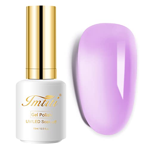 Imtiti Nude Gel Nail Polish, 1 Pcs Neutral Jelly Purple Color Burgundy Translucent Color Uv Light Cure Gel Polish For Nail Art Diy Manicure At Home Gel Nail Mani Gifts For Women Girls 0.5 Fl Oz #TOP20
