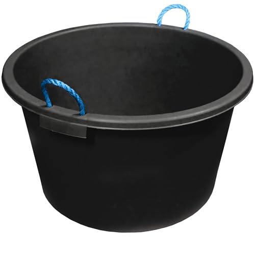 Image of 70L Black Heavy Duty Plasterer Mixing Cement Muck Water Bucket Storage Bucket with Rope Handles