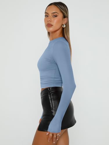 Image of Trendy Queen Womens Long Sleeve T Shirts Fall Fashion Basic Y2K Tops 2026