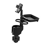 Bvdfgk Car Cup Holder Tray - Adjustable Car Cup Holder Phone Mount with Food Tray 5 in 1 Swivel Expander for All Purpose, Automotive Extender Accessories Gifts...