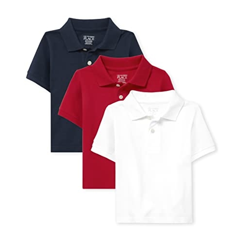 The Children's Place baby boys And Toddler Short Sleeve Pique Polo Shirt, Classic Red/Naut... The Children's Place baby boys And Toddler Short Sleeve Pique Polo Shirt, Classic Red/Naut...