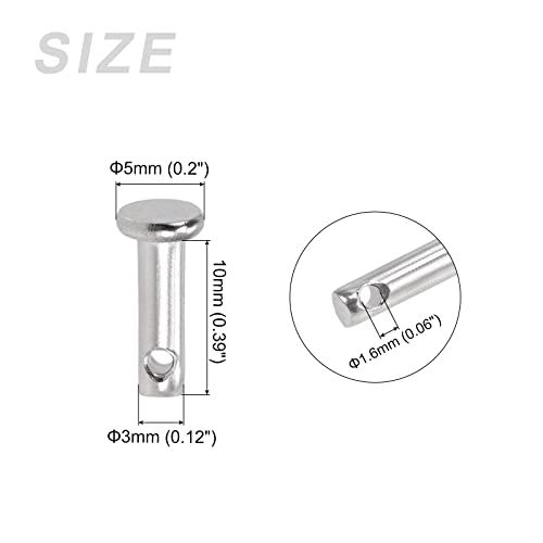 Metallixity Clevis Pins (3Mmx10Mm) 20Pcs, Single Hole Flat Head 304 Stainless Steel Fastener Pin - For Metal Devices, Furniture Installation, Industrial, Diy #TOP1