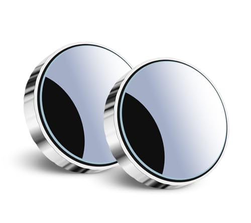Suction Cup Car Convex Blind Spot Mirror for Hyundai i10 / Grand i10 LA BA PA / i30 Fastback PD / i40 Sedan 2008-2025, Auto 360° Wide Angle Rotation Adjustable Side View Mirror,Silver