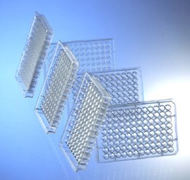 655950 Clear Polystyrene CELLCOAT Collagen Type I Microplate with Lid, Flat Bottom, Chimney Style, 96 Well (Pack of 20)