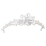 Genero: Mujer XZANTE Plata Aleacion Tiaras Y Coronas Joyas para El Cabello para Mujeres Tiara Cisne De Novia Tocados Corona De Perlas De Noche Diadema Accesorios para El Cabello