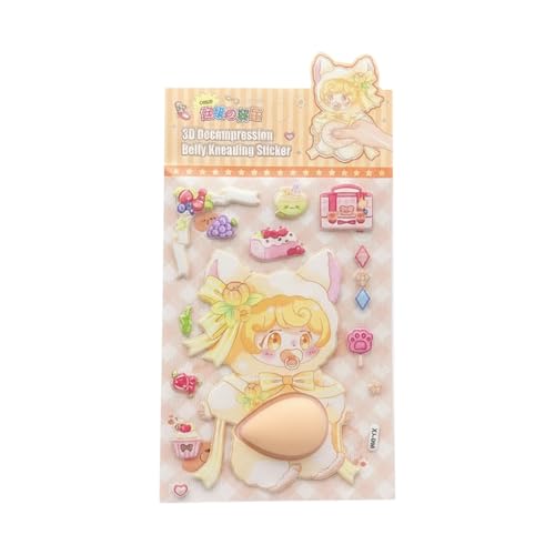 3D Sticker - PVC, Scrapbooking Sticker Soft Belly Design | Cartoon Girl Shape Journaling And Decorative Decal, Planner Decal For Kids, Adults, Planner,...