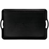 HeyDear カルトン お盆 トレー 大きい ノンスリップトレー おぼん プラスチック製 おしゃれ 軽量 小物入れ プラスチック きい 深い 長方形 四角 和風 北欧 洋風 トレイ インテリア すべらない 洗える カフェ ティー カフェ 業務用 (42*28.4*4.8cm,ブラック) [並行輸入品]