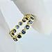 THE ONE CARATS 0.50 Ct Round Blue Sapphire Diamond Full Eternity Wedding Bands for Women 14K Yellow Gold Plated Bezel Set Stacking Band Ring 925 Sterling Silver Handmade Promise Ring